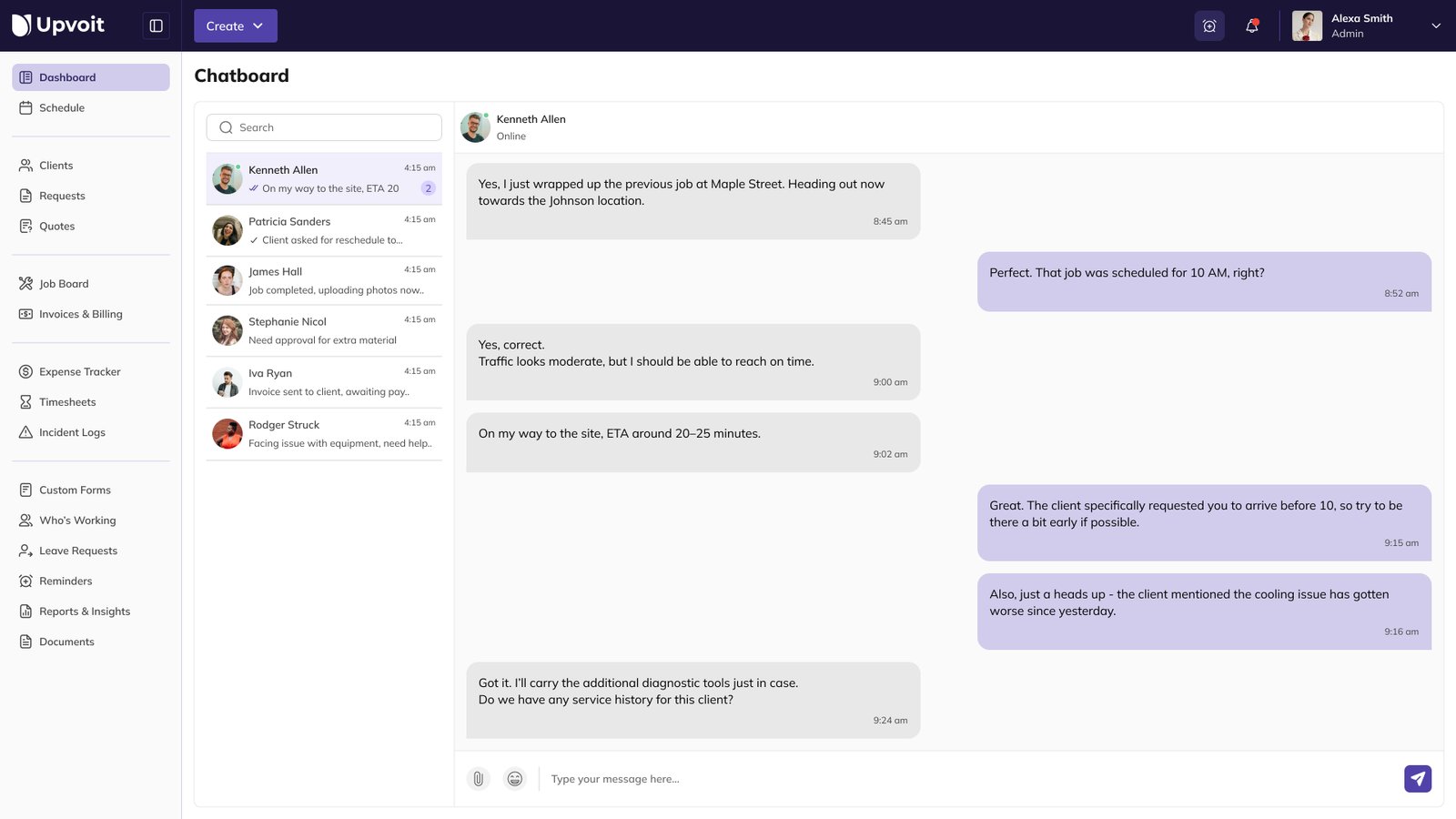 Accessing the chat board