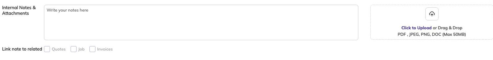 internal notes & attachments